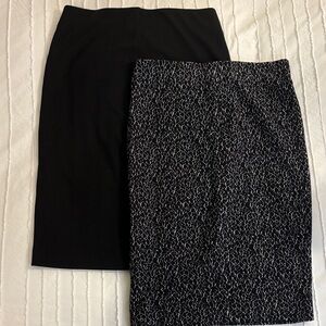 Elegant Black and Patterned Pencil Skirt Set
